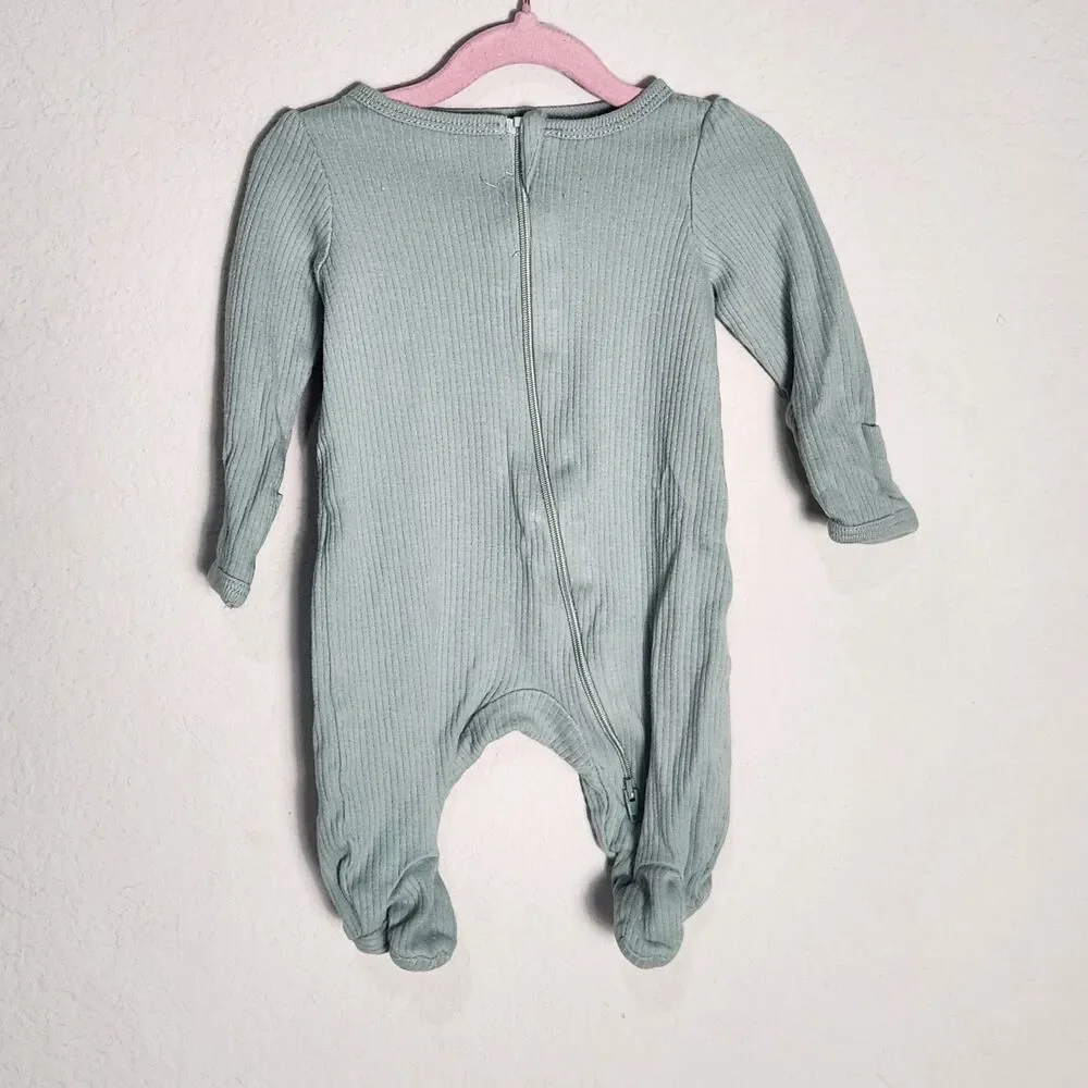 Newborn Baby Girl Sleeper Lot of 2 Wonder Nation Gerber Zip Footed Pajamas